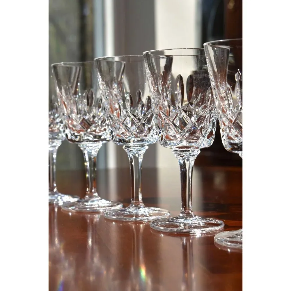 Set of 6 Gorham Crystal King Edward Clarets / Wine Glasses 6” - w/ Original Box